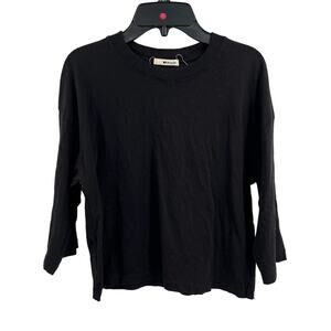 LAMade‎ Top XS Black Cropped Elbow Sleeve Knit New